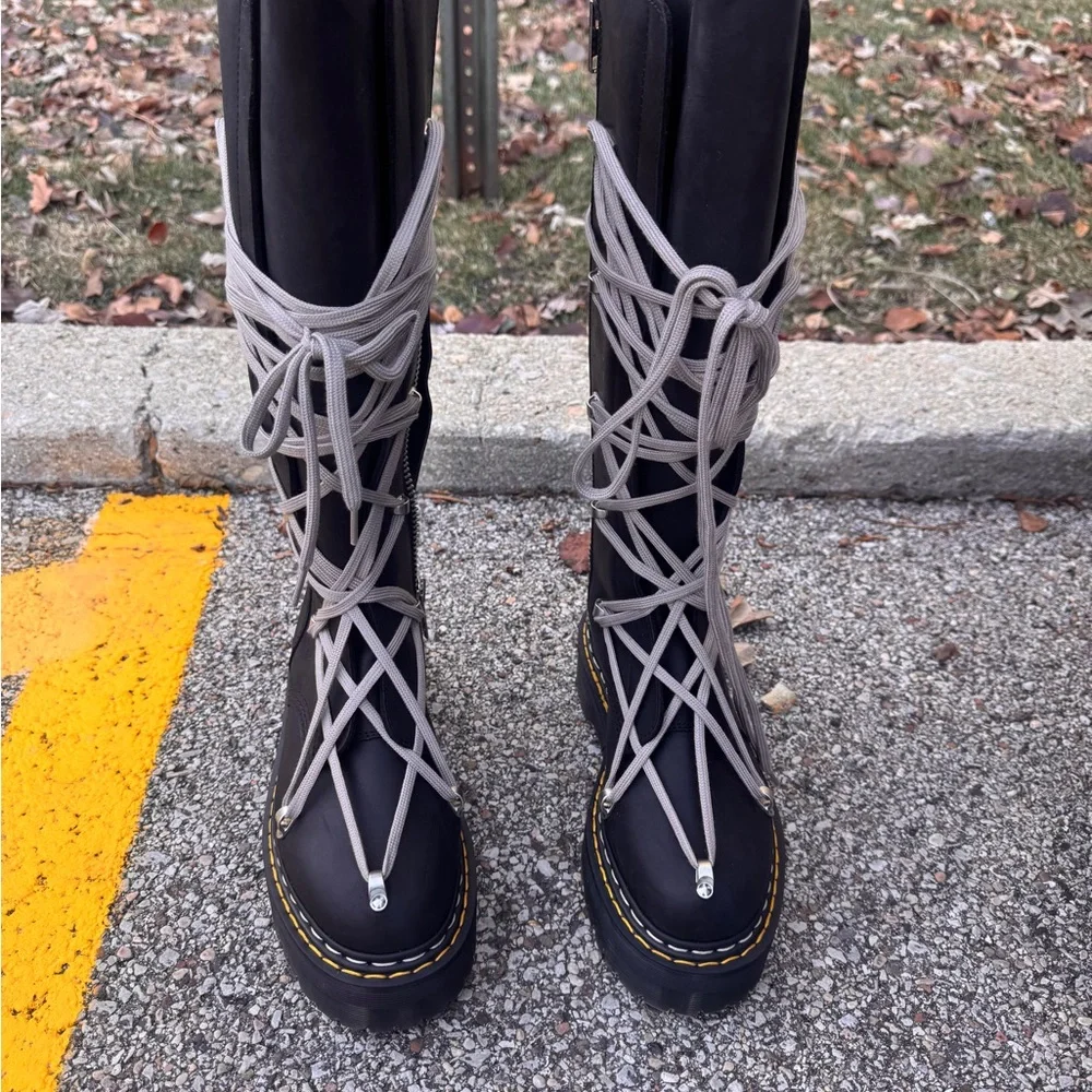 Brand New DR. MARTENS X RICK OWENS FW25 1B60 QUAD SOLE PENTALACE BOOT - Picture 2 of 3